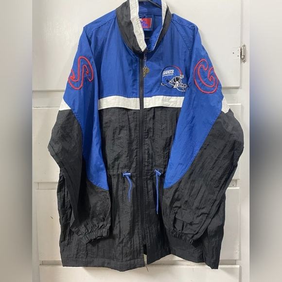 New York Giants Jacket Dro Layer Mens XL Blue Red NFL Full Zip Windbreaker - Picture 1 of 7
